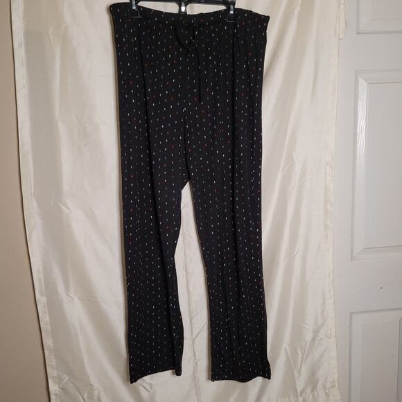 Women's 3XL Black Pajama Pants with Diamond Pattern - Picture 1 of 15